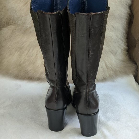 LUC BERJEN Rare Vintage Square Toe Boots Brown - Picture 2 of 11